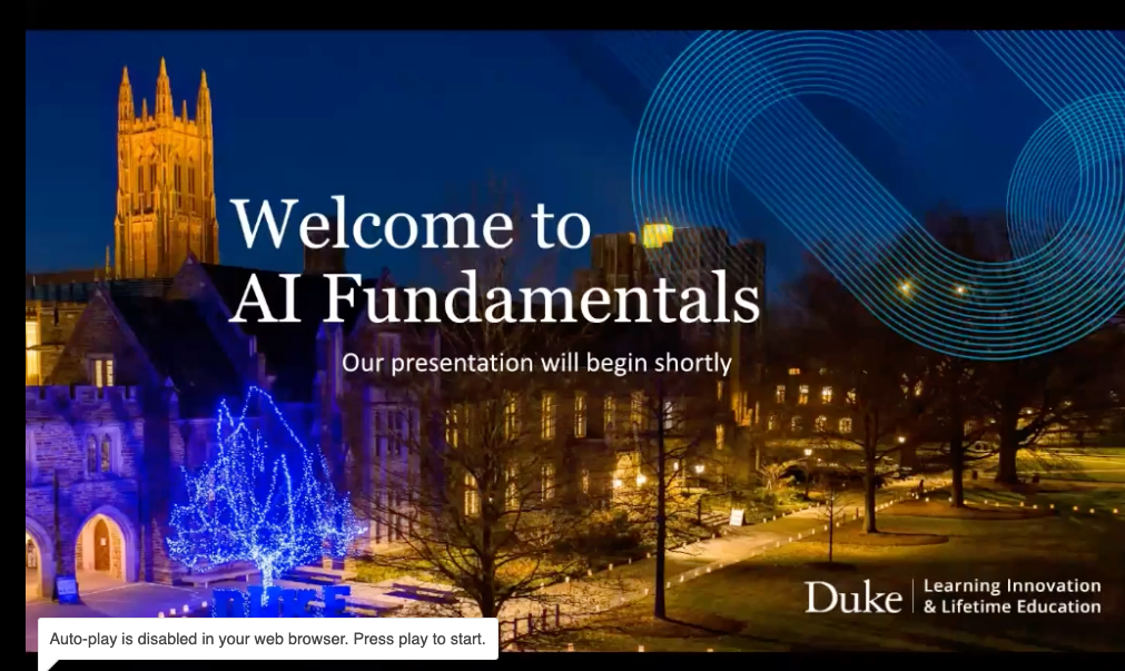 Watch AI fundamentals